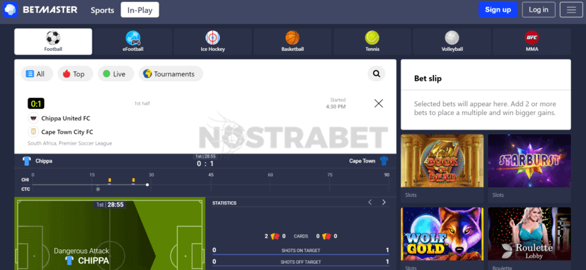 betmaster in-play betting sports