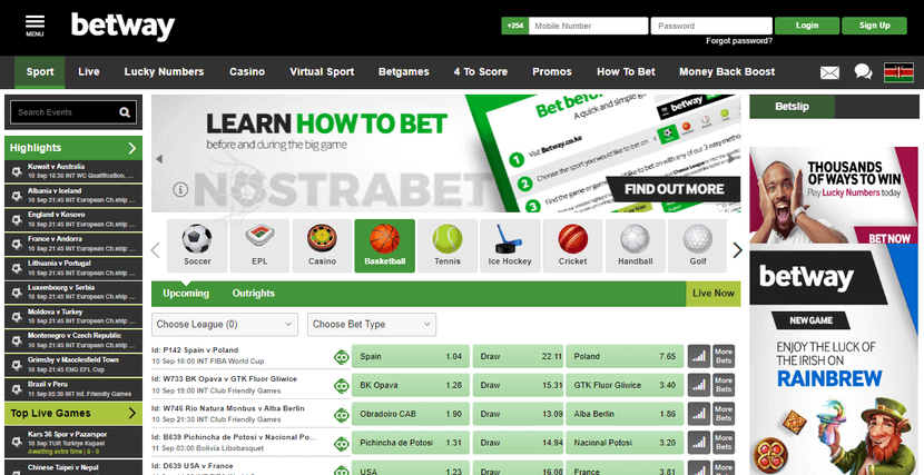 betway Kenya sport page