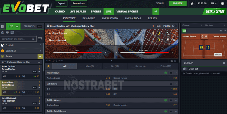 evobet live betting sports