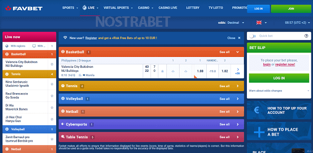 Live betting at Favbet