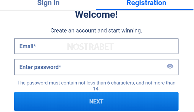 Favbet's registration form