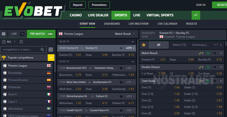 sports betting evobet