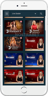 Mobile Casino Live of Sportsbet.io