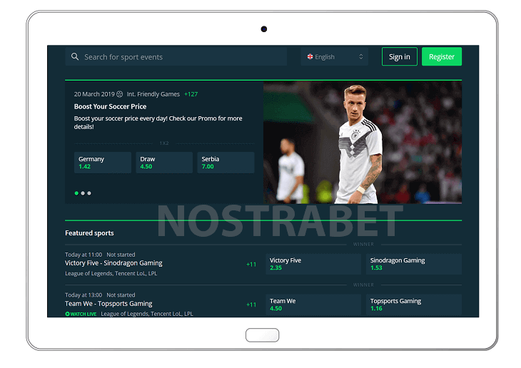 Sportsbet.io for tablets